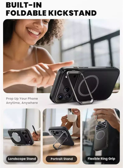 Supcase Iblsn Ares Book Πλαστικό / Σιλικόνης / Tempered Glass 2mm Μαύρο (iPhone 17 Pro) - Image 3