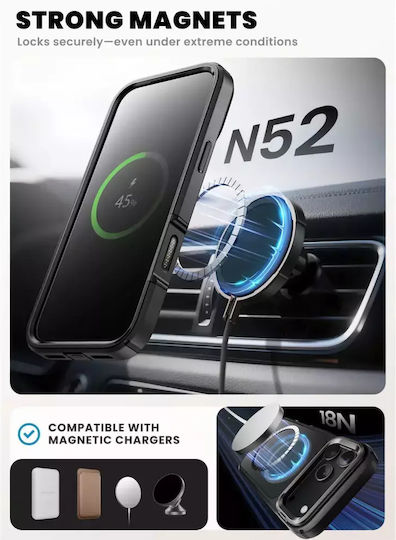 Supcase Iblsn Ares Book Πλαστικό / Σιλικόνης / Tempered Glass 2mm Μαύρο (iPhone 17 Pro) - Image 4