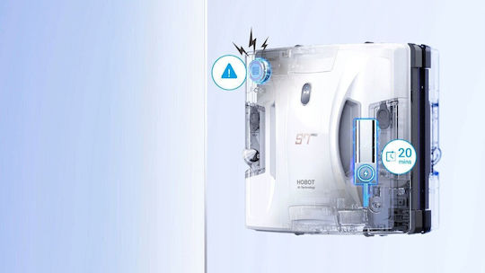 Hobot S7 Pro Καθαριστής Τζαμιών Ρομπότ Μπαταρίας Λευκός - Image 7