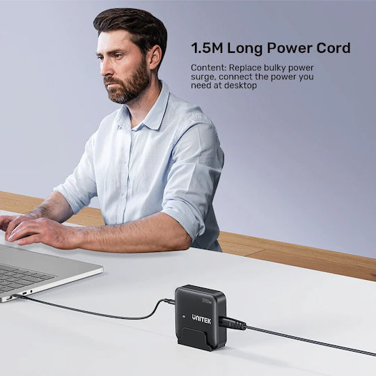 Unitek Βάση Φόρτισης GaN με 2 Θύρες USB-A και 2 Θύρες USB-C 70W Quick Charge 3.0 σε Μαύρο χρώμα (P1228ABK) - Image 5