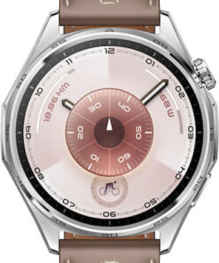 Huawei Watch GT 6 Stainless Steel 46mm Αδιάβροχο με Παλμογράφο (Brown Leather)