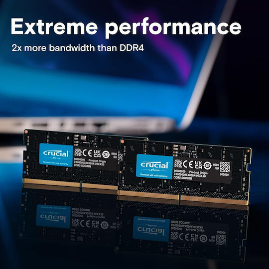 Crucial DDR5 48GB RAM με 2x24GB Modules και Ταχύτητα 5600 για Laptop CT2K24G56C46S5 - Image 4