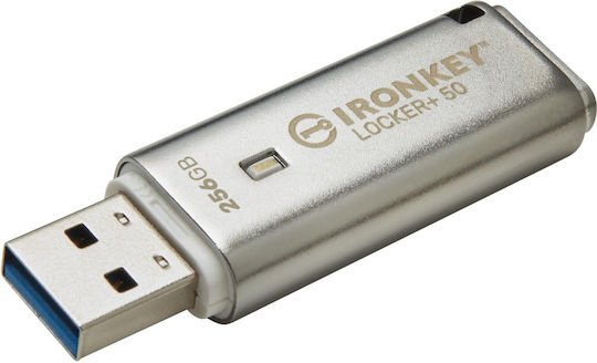 Kingston Ironkey Locker+ 50 256GB USB 2.0 Stick Ασημί