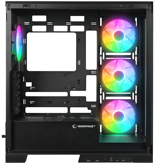 Rampage Hydra V2 Gaming Midi Tower Κουτί Υπολογιστή με Πλαϊνό Παράθυρο Μαύρο - Image 2