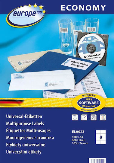Avery 800 Αυτοκόλλητες Ετικέτες Α4 Ορθογώνιες ELA023 105x74mm - Image 2