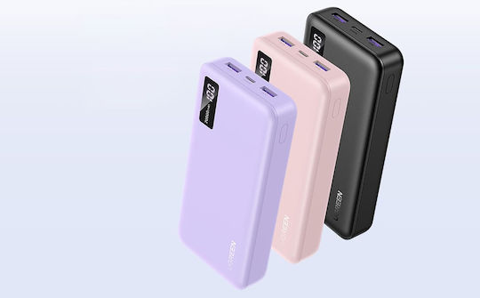 Ugreen PB312 Power Bank 20000mAh 20W με 2 Θύρες USB-A και Θύρα USB-C Power Delivery Μωβ - Image 3