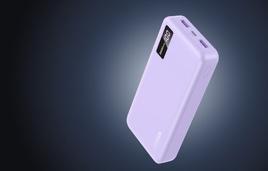 Ugreen PB312 Power Bank 20000mAh 20W με 2 Θύρες USB-A και Θύρα USB-C Power Delivery Μωβ - Image 4