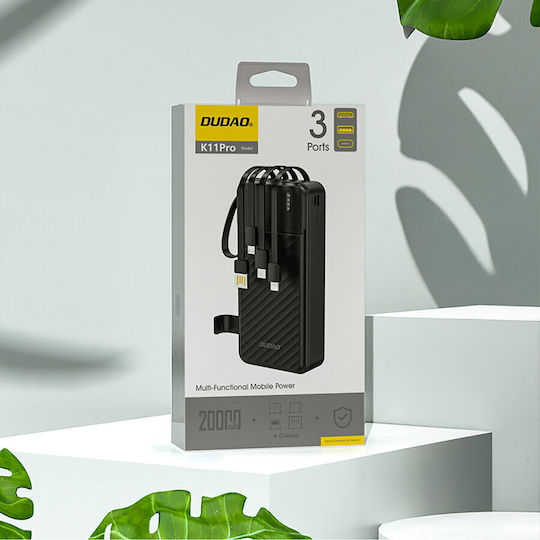 Dudao K11 Pro Power Bank 20000mAh 10W με Θύρα USB-A Μαύρο - Image 4