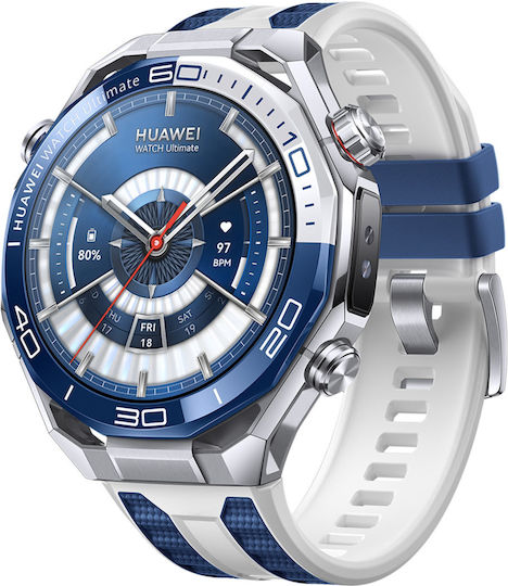 Huawei Watch Ultimate 2 Stainless Steel 48mm Αδιάβροχο με SIM και Παλμογράφο (Μπλε) - Image 3