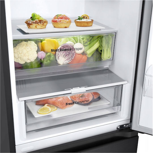 LG Ψυγειοκαταψύκτης 344lt Total NoFrost Υ186xΠ59.5xΒ68.2εκ. Μαύρος GBV3100EEP - Image 6