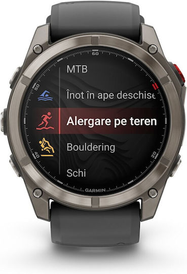 Garmin Fenix 8 Pro Titanium 51mm Αδιάβροχο Smartwatch με eSIM και Παλμογράφο (Graphite/Black Silicone) - Image 3