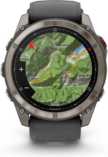Garmin Fenix 8 Pro Titanium 51mm Αδιάβροχο Smartwatch με eSIM και Παλμογράφο (Graphite/Black Silicone) - Image 5