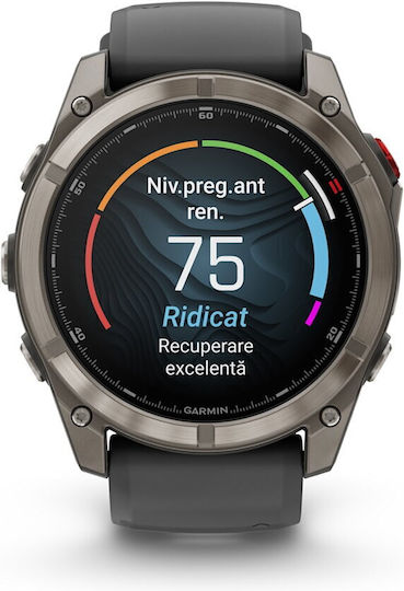 Garmin Fenix 8 Pro Titanium 51mm Αδιάβροχο Smartwatch με eSIM και Παλμογράφο (Graphite/Black Silicone) - Image 6