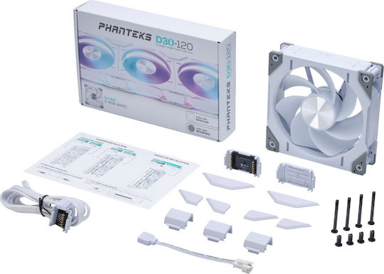 Phanteks PH-F120D30 Case Fan με ARGB Φωτισμό και Σύνδεση 4-Pin PWM Reverse White - Image 7