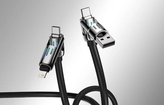 BlitzWolf Regular USB to Type-C / Lightning Cable Γκρι 1.2m (640H82) - Image 5
