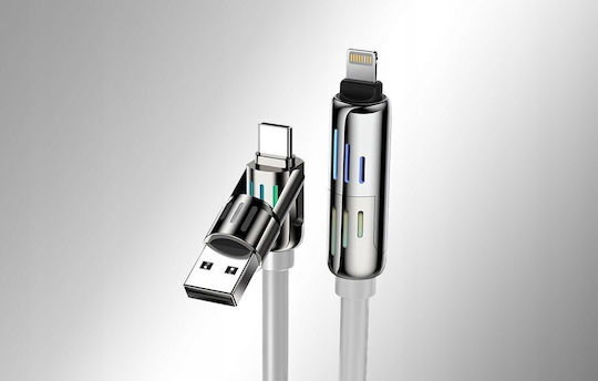BlitzWolf Regular USB to Type-C / Lightning Cable Γκρι 1.2m (640H82) - Image 8