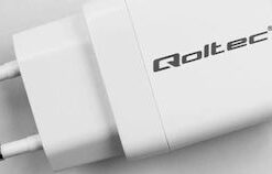 Alternative view of Qoltec Φορτιστής Χωρίς Καλώδιο GaN με Θύρα USB-A και 2 Θύρες USB-C 65W Power Delivery Λευκός (GaN 65W)