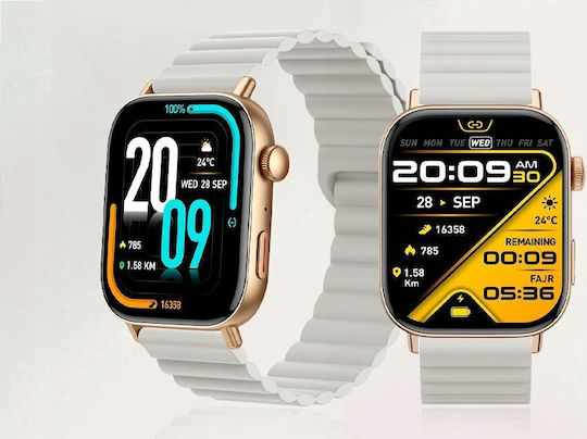 Colmi C8 Max Smartwatch με Παλμογράφο (Magnetic Bracelet Gold) - Image 5