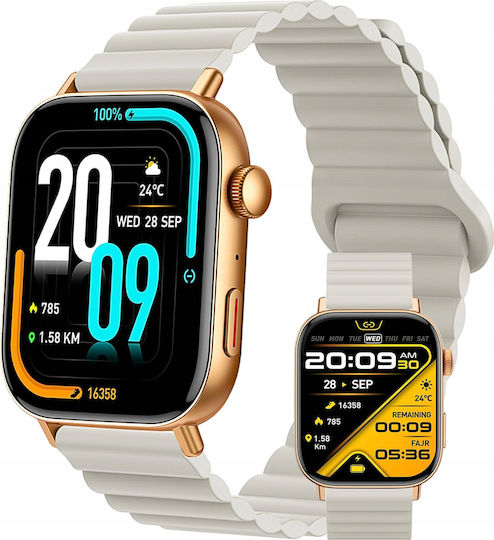 Colmi C8 Max Smartwatch με Παλμογράφο (Magnetic Bracelet Gold) - Image 9