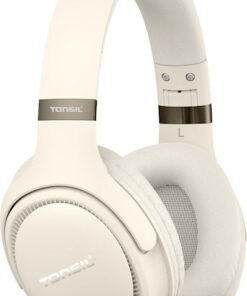 Tonsil R35BT Ασύρματα Bluetooth Over Ear Ακουστικά με Ραδιόφωνο με 55 ώρες Λειτουργίας Μπεζ