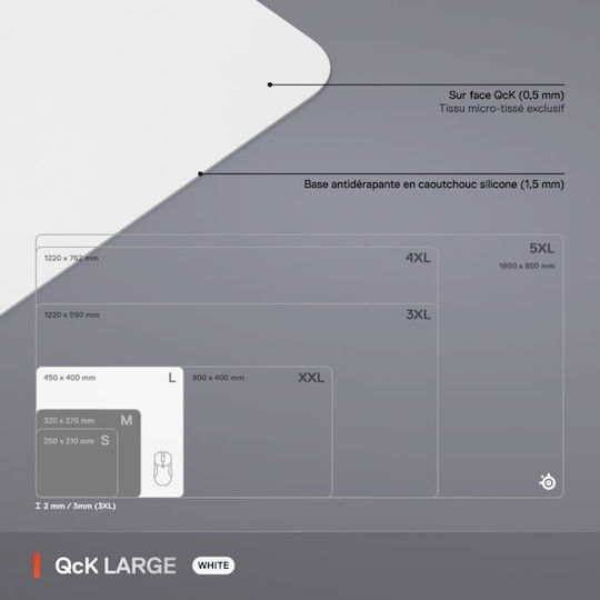 SteelSeries Qck L Gaming Mouse Pad Λευκό - Image 6