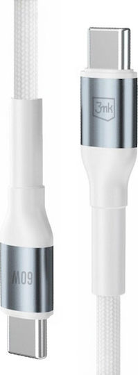 3MK USB 2.0 Cable USB-C male - USB-C 60W Λευκό 1m - Image 2