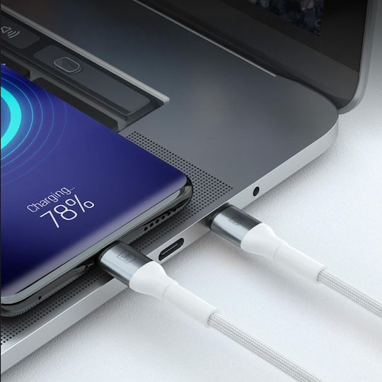 3MK USB 2.0 Cable USB-C male - USB-C 60W Λευκό 1m - Image 3