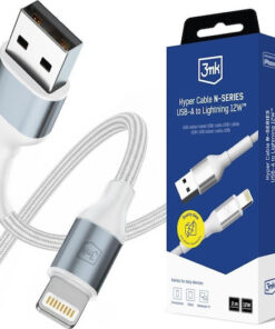3MK USB-A to Lightning Cable 12W Λευκό 2m