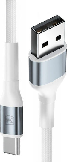 3MK USB 2.0 Cable USB-C male - USB-A 18W Λευκό 1m - Image 2
