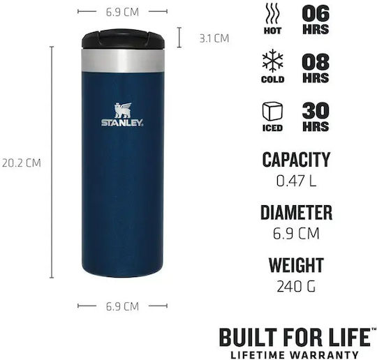 Stanley AeroLight Transit Κούπα Θερμός Ανοξείδωτο BPA Free 470ml Goldenrod Coral 10-10787-251 - Image 5