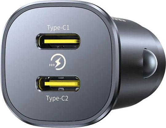 Baseus Φορτιστής Αυτοκινήτου 30W με Θύρες: 2xType-C Μαύρο Χρώμα C00072300123-01 - Image 3