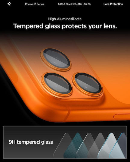 Spigen Glas.tr Optik Pro Προστασία Κάμερας Tempered Glass Πορτοκαλί για το iPhone 17 Pro AGL10645 - Image 3