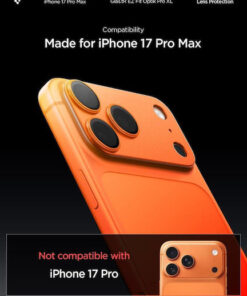 Alternative view of Spigen Glas.tr Optik Pro Προστασία Κάμερας Μεμβράνη Πορτοκαλί για το Apple iPhone 17 Pro Max AGL10650