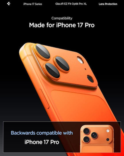 Spigen Glas.tr Optik Pro Προστασία Κάμερας Tempered Glass Πορτοκαλί για το iPhone 17 Pro AGL10645 - Image 4