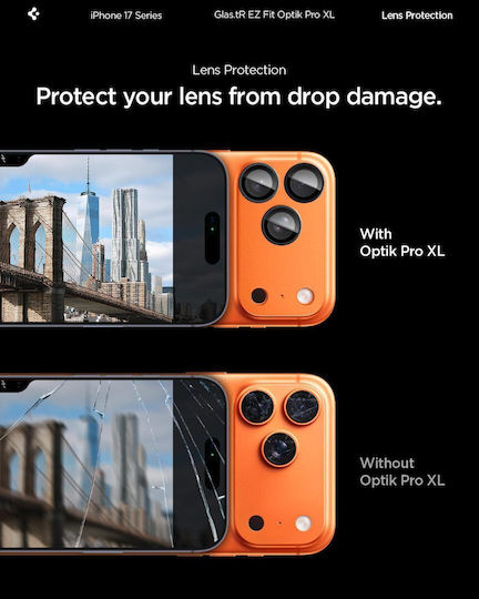 Spigen Glas.tr Optik Pro Προστασία Κάμερας Tempered Glass Πορτοκαλί για το iPhone 17 Pro AGL10645 - Image 6