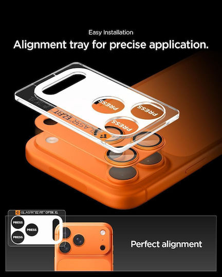Spigen Glas.tr Optik Pro Προστασία Κάμερας Tempered Glass Πορτοκαλί για το iPhone 17 Pro AGL10645 - Image 8