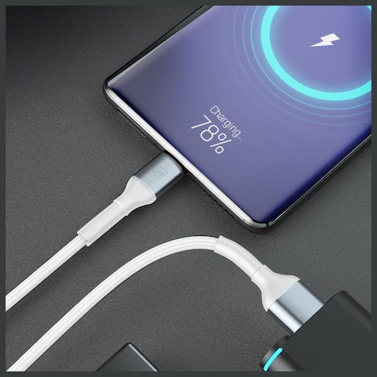 3MK USB 2.0 Cable USB-C male - USB-A 18W Λευκό 1m - Image 4