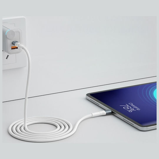 3MK USB 2.0 Cable USB-C male - USB-C 100W Λευκό 1m - Image 4