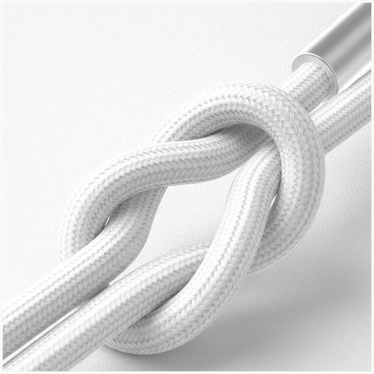 3MK USB 2.0 Cable USB-C male - USB-C 100W Λευκό 1m - Image 6