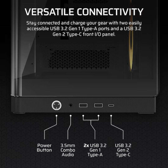 Corsair Frame 4500X RS-R ARGB Gaming Midi Tower Κουτί Υπολογιστή με Πλαϊνό Παράθυρο Μαύρο - Image 12