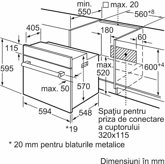 Bosch HBF133BA1 Φούρνος άνω Πάγκου 66lt Π59.4εκ. Μαύρος - Image 6