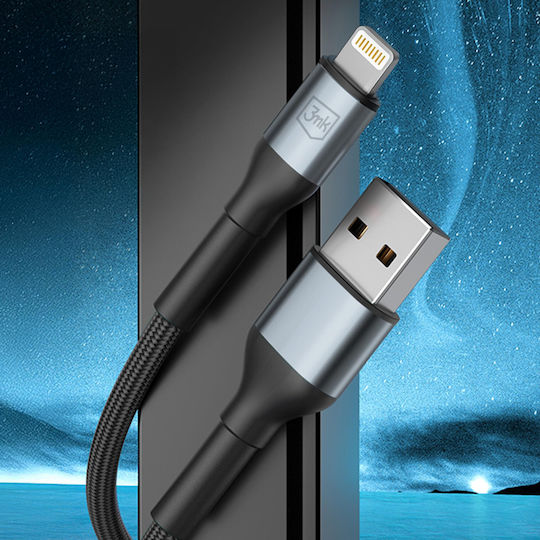 3MK USB-A to Lightning Cable 12W Μαύρο 1m - Image 6