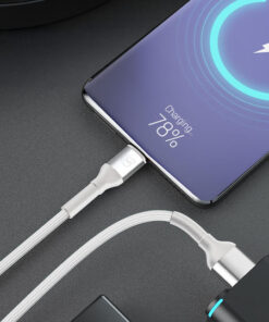 Alternative view of 3MK LED / Braided USB 2.0 to micro USB Cable Λευκό 1m 1τμχ