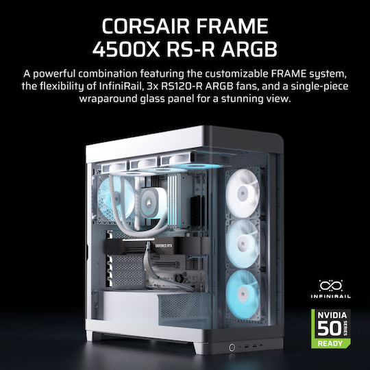 Corsair Frame 4500X RS-R ARGB Gaming Midi Tower Κουτί Υπολογιστή με Πλαϊνό Παράθυρο Λευκό - Image 5