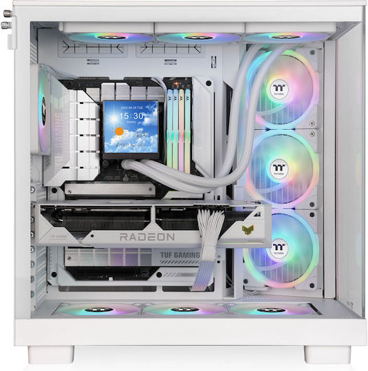 Thermaltake View 380 XL WS ARGB Gaming Midi Tower Κουτί Υπολογιστή με Πλαϊνό Παράθυρο Snow - Image 2