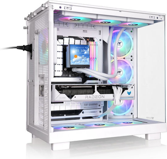 Thermaltake View 380 XL WS ARGB Gaming Midi Tower Κουτί Υπολογιστή με Πλαϊνό Παράθυρο Snow - Image 4