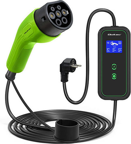 Qoltec Φορητός Μονοφασικός Σταθμός Φόρτισης 3.5kW με Ενσωματωμένο Καλώδιο Type 2 (52476) - Image 2
