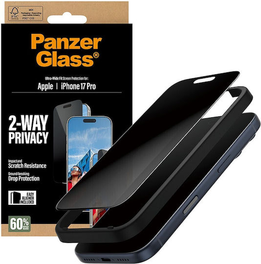 PanzerGlass Ultra-Wide Fit EasyAligner Privacy Tempered Glass (iPhone 17 / 17 Pro / 16 Pro) PG25586