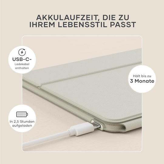 Satechi Ασύρματο Bluetooth Πληκτρολόγιο για Tablet Αγγλικό US Μπεζ - Image 2