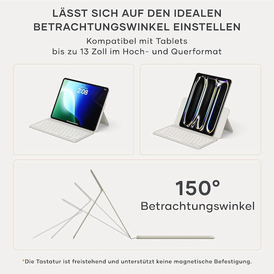 Satechi Ασύρματο Bluetooth Πληκτρολόγιο για Tablet Αγγλικό US Μπεζ - Image 8